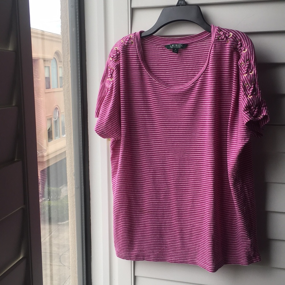 Pink/white stripe Ralph Lauren linen Cotten shirt